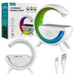 Портативная акустика RGB с беспроводной зарядкой BT-2301 белый (24шт/кор)