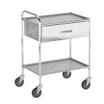 Столик манипуляционный СМ548 МСК-5548 (2 полки: нержавеющая сталь+ 1 ящик)