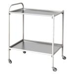 Столик процедурный передвижной Медстальконструкция МСК-501 с двумя полками нержавеющая сталь