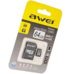 Memory Card Awei Micro SD + Adapter, 8 GB, UHS-I, Class 10 (Fix Price)