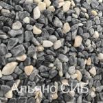 Галька мраморная серый микс Саяны 5-8 мм для каменного ковра