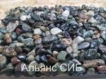 Галька речная цветная 5-8 мм для каменного ковра Енисей