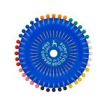 28801 (28301) Булавки с цветной головкой 34*0,65мм, металл/пластик, 40шт на диске, PONY