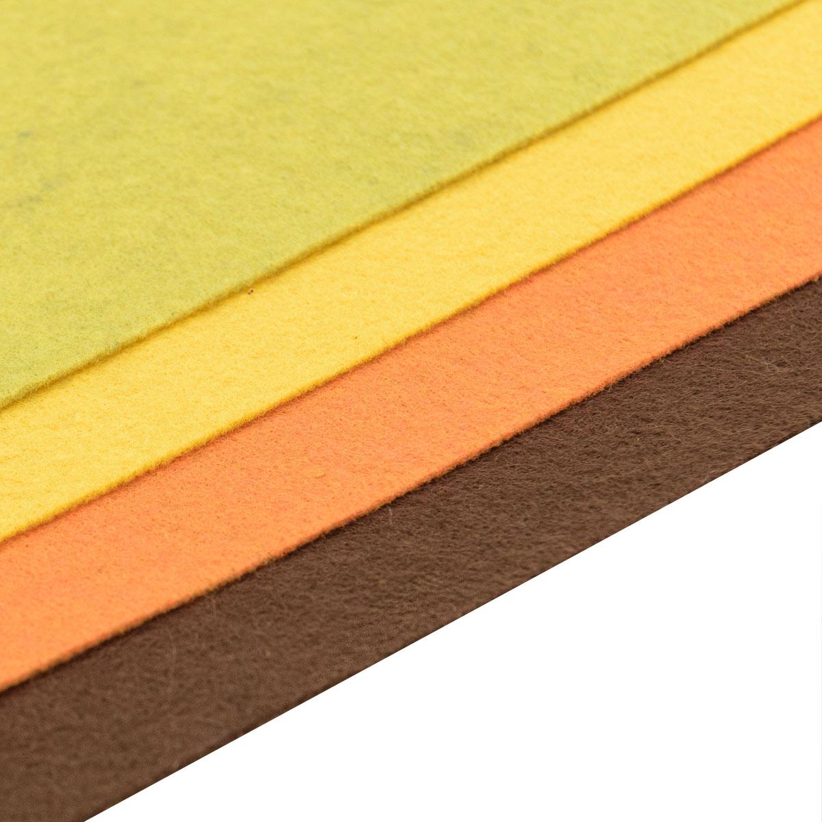 Фетр листовой мягкий ассорти, 1.0мм, 20х30см, 4шт/упак, Astra&Craft 1 коричневый,оранжевый,желтый,темно-желтый