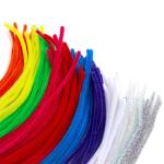 Проволока синельная для творчества пушистая+блестящая, 6мм*300мм, 10 цветов, 100 шт/упак, Astra&Craf