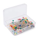 28814 Булавки с цветной головкой 45*0,65мм, металл/пластик, 100шт в боксе, PONY