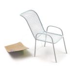 KB3249B Миниатюра Металлический стул, белый 4,5*4,5*3,5*8см Astra&Craft