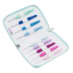 30930 (30951) Набор крючков для вязания Waves, тканевый органайзер, 2мм-6мм, алюминий/пластик, 9шт,