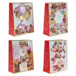 Набор подарочных пакетов, 'С Праздником', 18*23*8 см, упак/4 шт