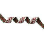 Р9723 Лента отделочная жаккардовая 37 мм*50м 268 бел, красн., зел.