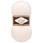 Пряжа ALIZE 'Lanagold fine' 100 г. 390м (49%шерсть, 51% акрил) 55 белый