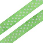 Лента атласная 'Горошек', 15мм*3м зеленый