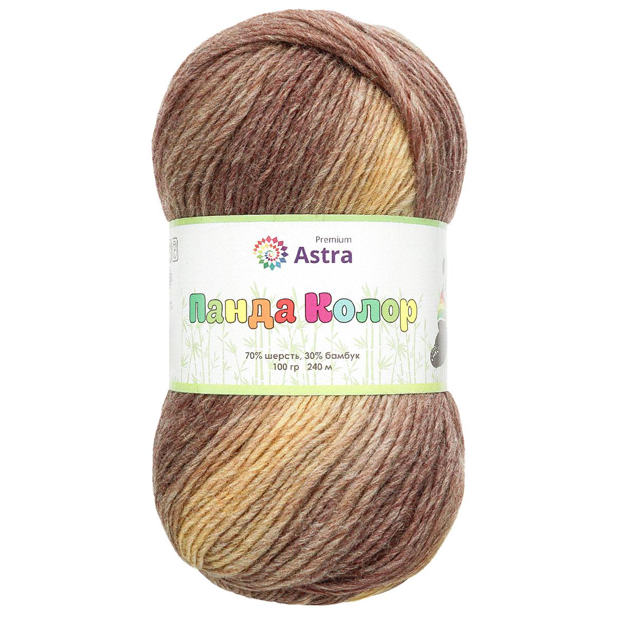 Пряжа Astra Premium 'Панда Колор' (Panda Color) 100гр 240м (70% шерсть, 30% бамбук) 02 секционный