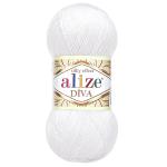 Пряжа ALIZE 'Diva' 100гр. 350м. (100% микрофибра) ТУ 55 белый