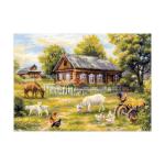 1501 Набор для вышивания 'Деревенский полдень' 50*35 см, Риолис
