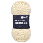 Пряжа Astra Premium 'Персефона' 100гр. 100м (100% шерсть) 01 белый