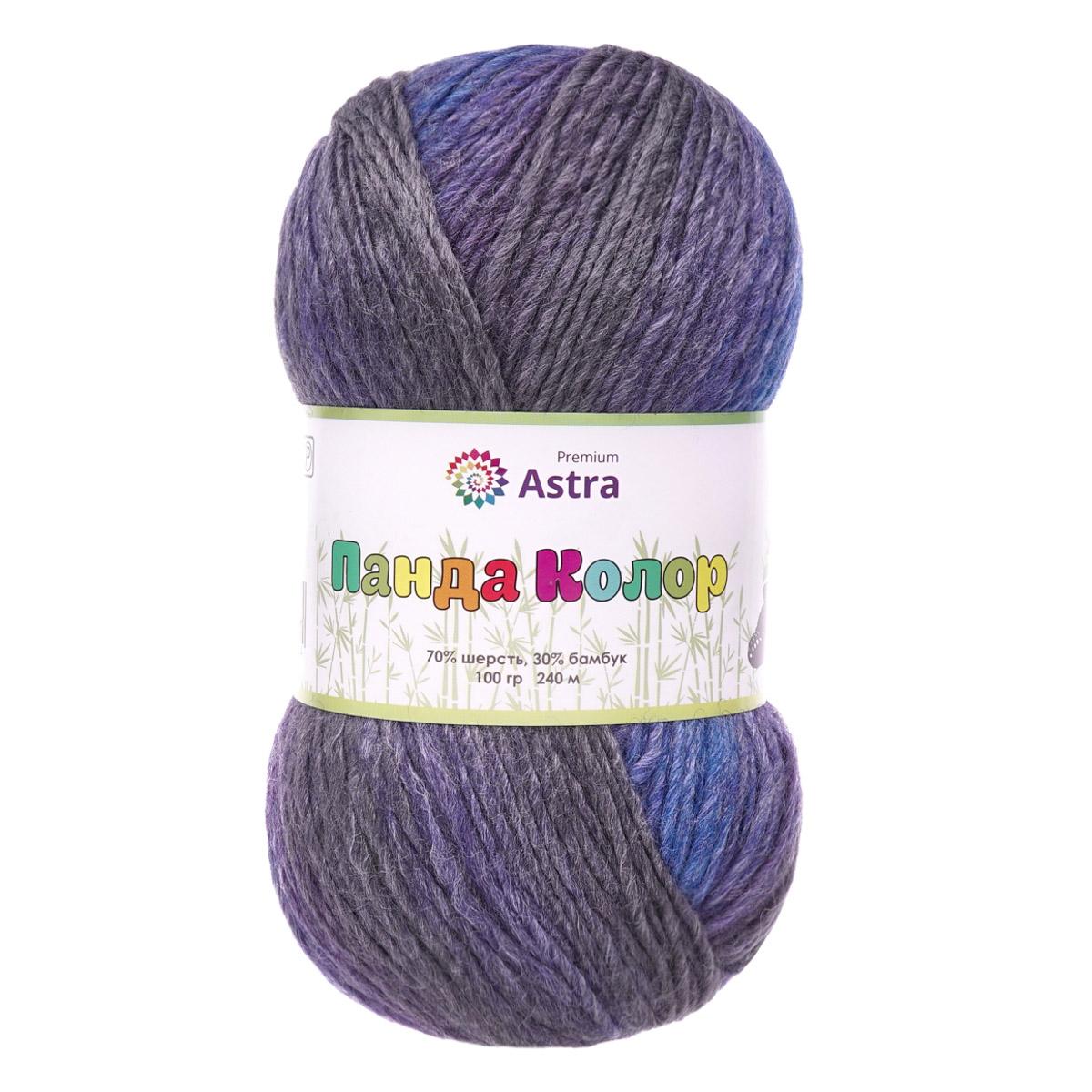 Пряжа Astra Premium 'Панда Колор' (Panda Color) 100гр 240м (70% шерсть, 30% бамбук) 05 секционный