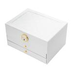 Шкатулка для хранения украшений и бижутерии, большая, экокожа, 23*17*13,5см белый