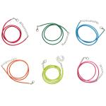 Набор вощеных шнурков для кулонов и подвесок с замком 45см, d-2мм, 6шт, неоновый, Astra&Craft