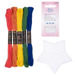 Набор для вышивания с пластиковой канвой 'звезда', 9*9см, иглами и 5 цв. мулине №1, Bestex