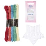 Набор для вышивания с пластиковой канвой 'звезда', 9*9см, иглами и 5 цв. мулине №11, Bestex