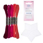 Набор для вышивания с пластиковой канвой 'звезда', 9*9см, иглами и 5 цв. мулине №5, Bestex