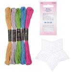 Набор для вышивания с пластиковой канвой 'звезда', 9*9см, иглами и 5 цв. мулине №12, Bestex