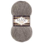 Пряжа ALIZE 'Superlana klasik' (однотонная) 100г 280м (75% акрил, 25% шерсть) ТУ 182 средне-серый меланж