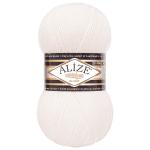 Пряжа ALIZE 'Superlana klasik' (однотонная) 100г 280м (75% акрил, 25% шерсть) ТУ 55 белый