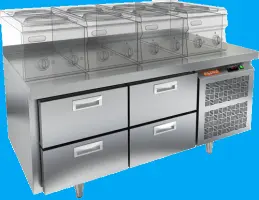 Столы холодильные и морозильные под тепловое оборудование HICOLD.