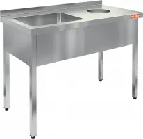 Моечные ванны с отверстием для сбора отходов.